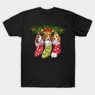 Beagles Socks Christmas Gifts Dogs Lovers T-Shirt